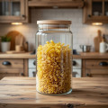 Sklenená dóza okrúhla bambusové veko 21x9,5 cm 1,2 L Sklenená dóza okrúhla bambusové veko 21x9,5 cm 1,2 L