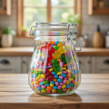 Sklenená dóza patentový uzáver VRÚBKOVANÁ 16,5x12,5 cm 1 L Sklenená dóza patentový uzáver VRÚBKOVANÁ 16,5x12,5 cm 1 L