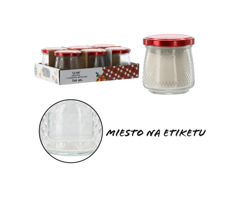 Sklenená dózička ETIKETA Ø6,5 x 7 cm 0,14 L Sklenená dózička ETIKETA Ø6,5 x 7 cm 0,14 L