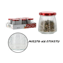 Sklenená dózička ETIKETA Ø7x8 cm 0,18 L Sklenená dózička ETIKETA Ø7x8 cm 0,18 L