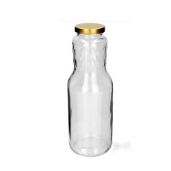 Fľaša na džús sklenená 1 L s uzáverom