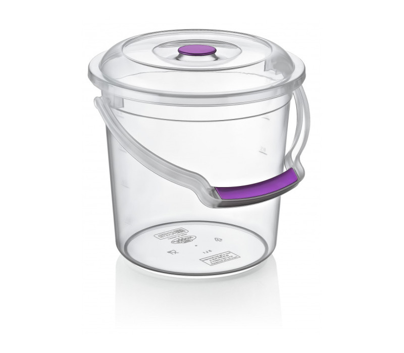 HOBBY LIFE Plastové vedro transparentné s mierkou a vrchnákom Ø22 x 22 cm 5 L HOBBY LIFE Plastové vedro transparentné s mierkou a vrchnákom Ø22 x 22 cm 5 L