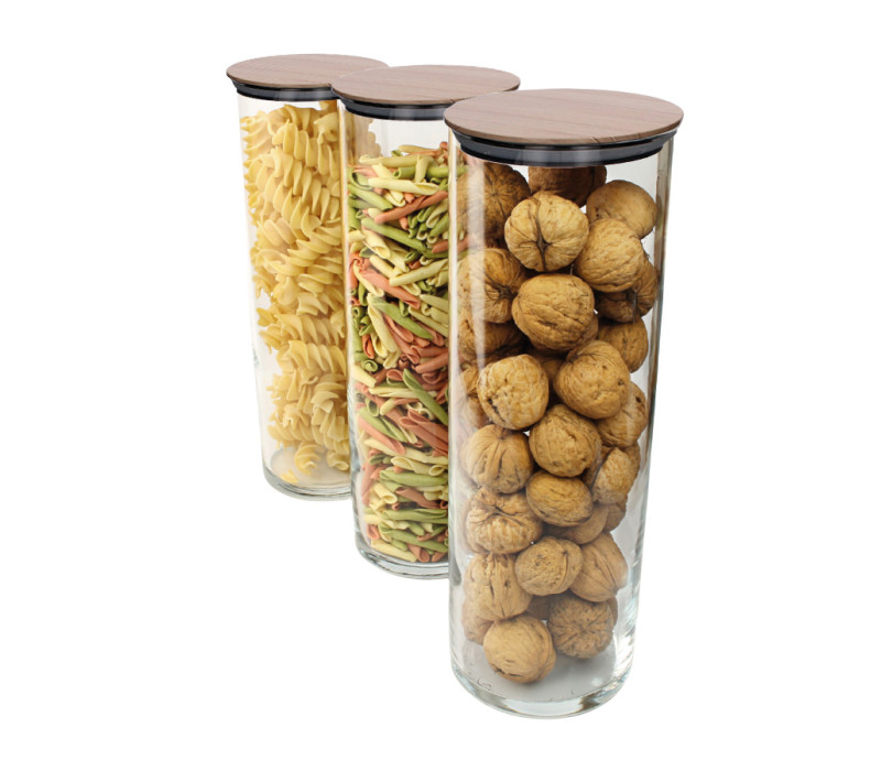 Sklenená dóza okrúhla silikónové tesnenie 22x8,2 cm 1 L Sklenená dóza okrúhla silikónové tesnenie 22x8,2 cm 1 L