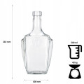 Fľaša sklenená na likér 0,5 L 21x10,8 cm