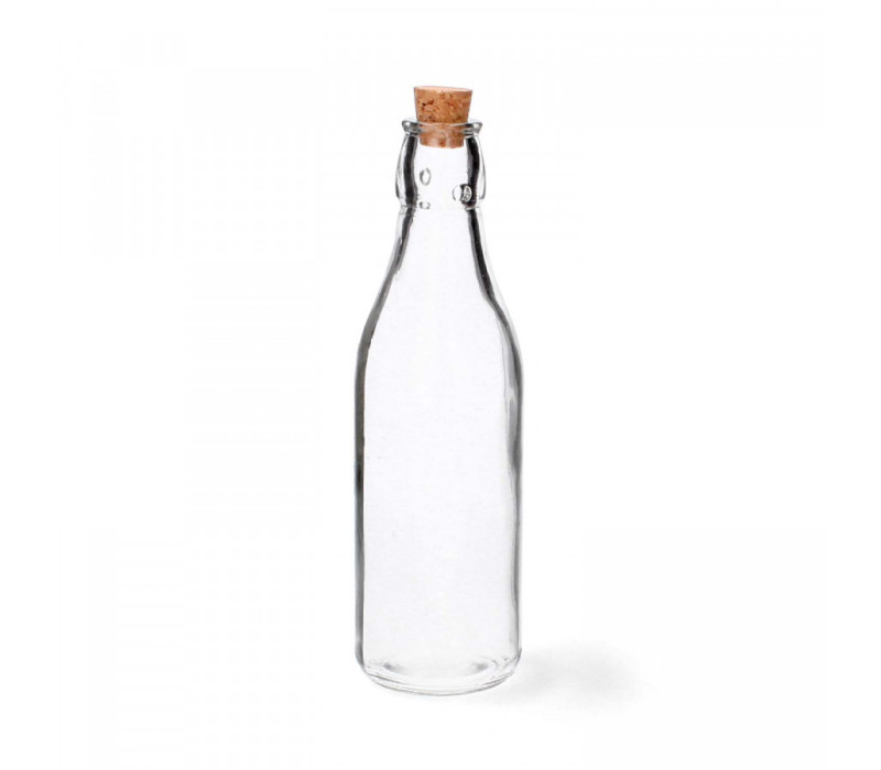 Fľaša sklenená CLEAR s korkovým uzáverom 18,5x6 cm 0,225 L Fľaša sklenená CLEAR s korkovým uzáverom 18,5x6 cm 0,225 L