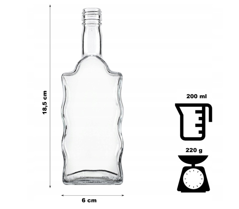 Fľaša sklenená FALA ploská 18,5x6 cm 0,2 L Fľaša sklenená FALA ploská 18,5x6 cm 0,2 L