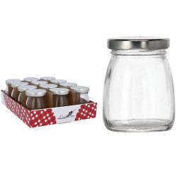 Sklenená dózička MLIEČKO Ø7x5 cm 0,1 L Sklenená dózička MLIEČKO Ø7x5 cm 0,1 L