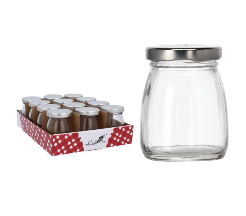Sklenená dózička MLIEČKO Ø7x5 cm 0,1 L Sklenená dózička MLIEČKO Ø7x5 cm 0,1 L
