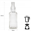 Fľaša sklenená WHISKEY 22,4x6,5 cm 0,5 L