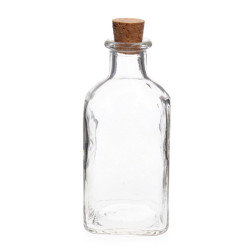 Ploskačka sklenená fľaša s korkovým uzáverom 0,15 L 11x5,5x5,5 cm