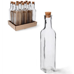 Sklenená fľaša s uzáverom 0,25 L 21,5x4,7x4,7 cm