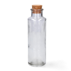 Sklenená fľaša s korkovým uzáverom 0,175 L 15x4,6 cm