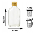 Fľaša sklenená PLOSKAČKA cestovná 12,5x6 cm 0,1 L Fľaša sklenená PLOSKAČKA cestovná 12,5x6 cm 0,1 L